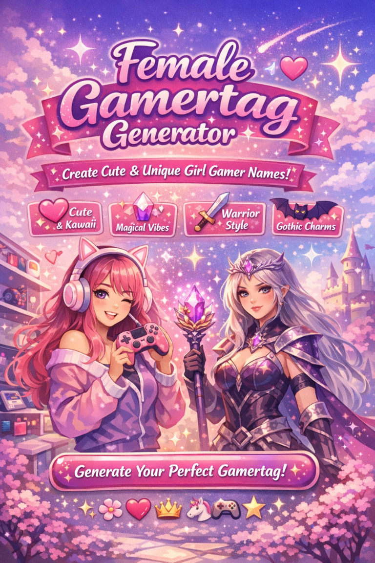 Female Gamertag Generator Create Unique Girl Gamer Names